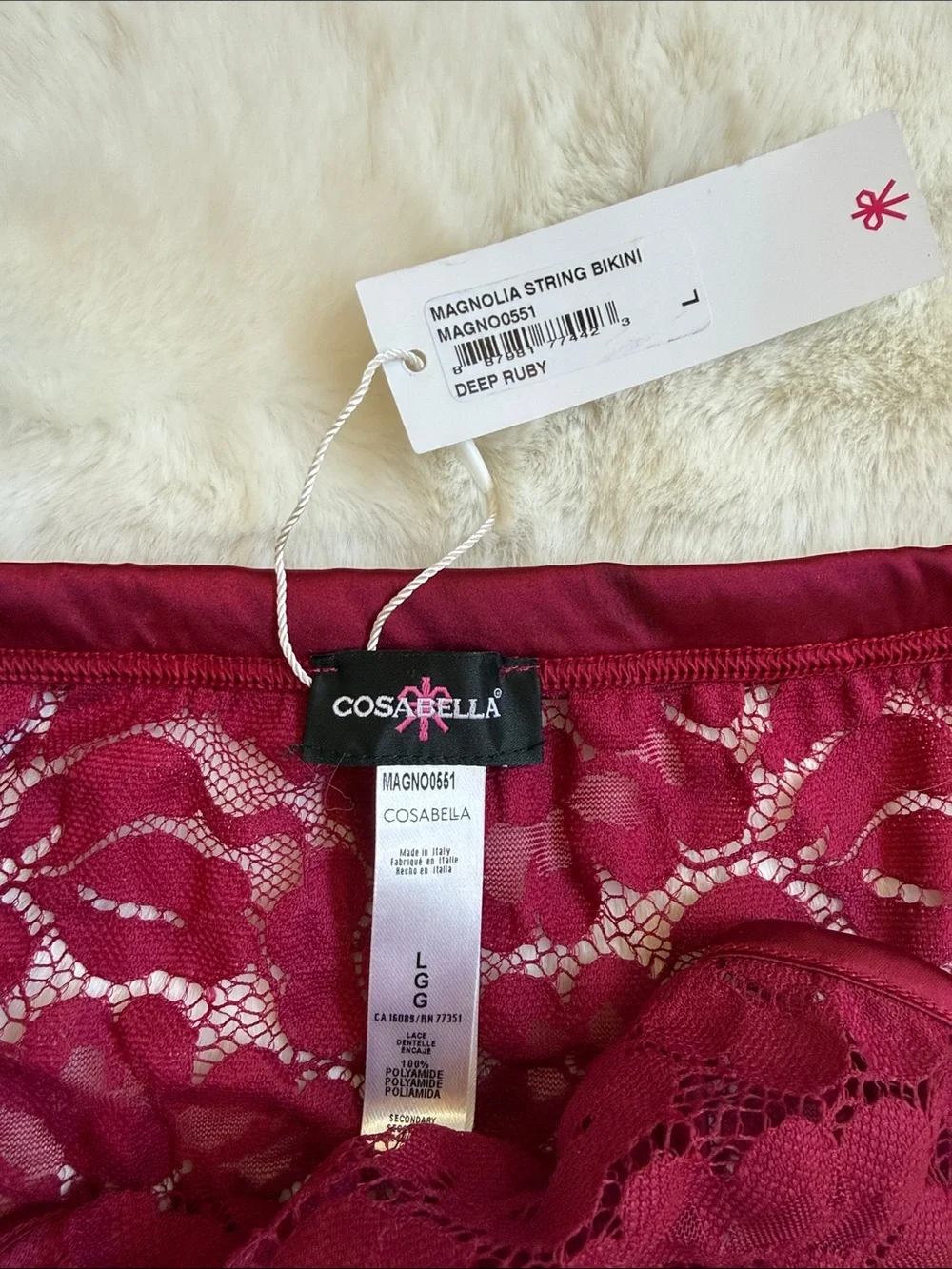 Magnolia Sheer Lace Bikini Panty - Wine